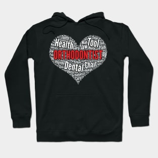 Orthodontist Heart Shape Word Cloud Design product Hoodie